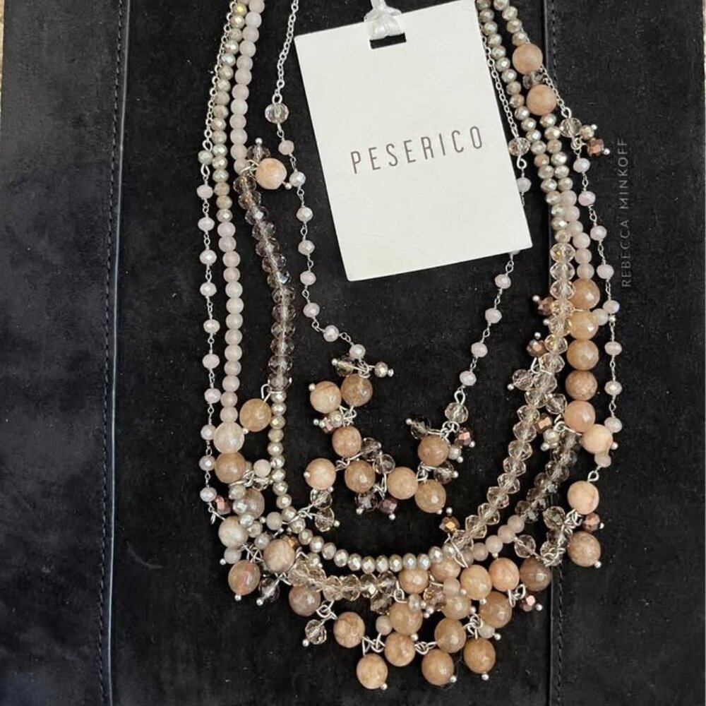 Lovely beaded necklace from Italian brand Peserico. NWT neutral color